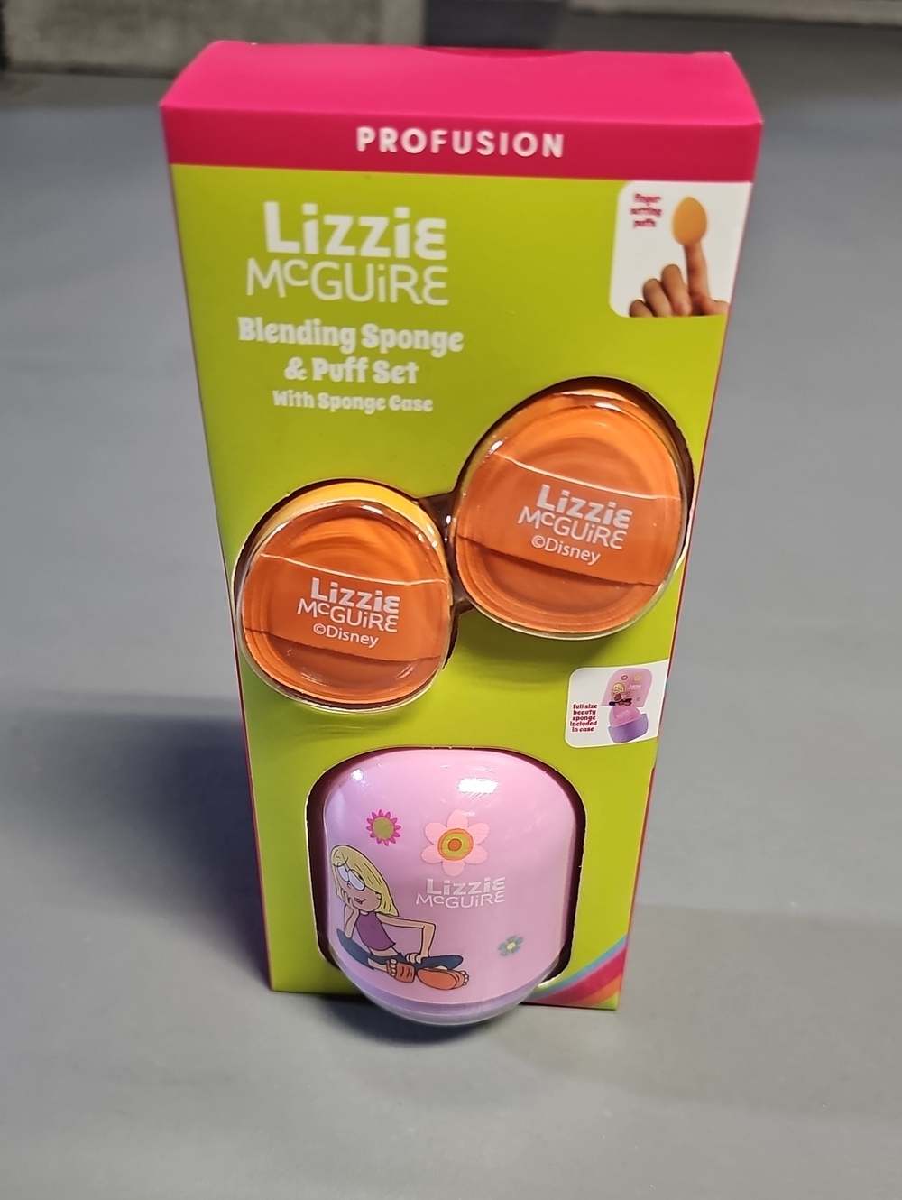 Profusion Lizzie McGuire Blending Sponge & Puff Set With Sponge Case NIB Disney